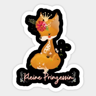 Fuchs Kleine Prinzessin Blumen Süß Sticker